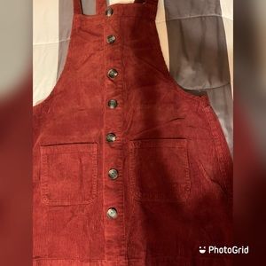 *NEVER WORN* Corduroy Rust color overall dress
